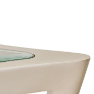 End Table W/Glass Chardonnay Malibu Crest Collection By Michael Amini N9007224-822