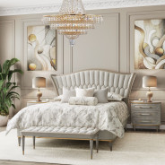 St Charles Collection Eastern King Platform Bed By Michael Amini 9088000EK-803