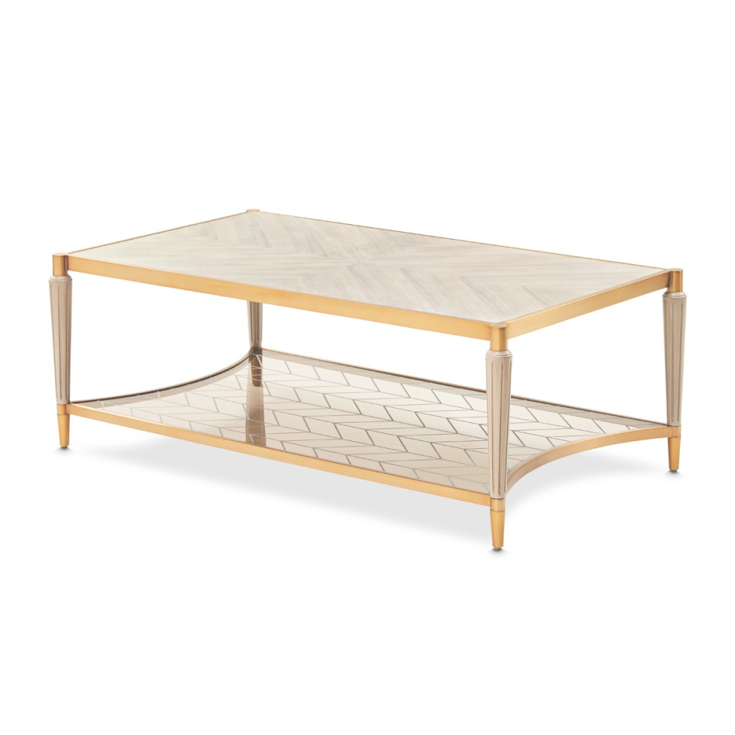 St.Charles Rect. Cocktail Table Dove Gray By Michael Amini 9088201-803