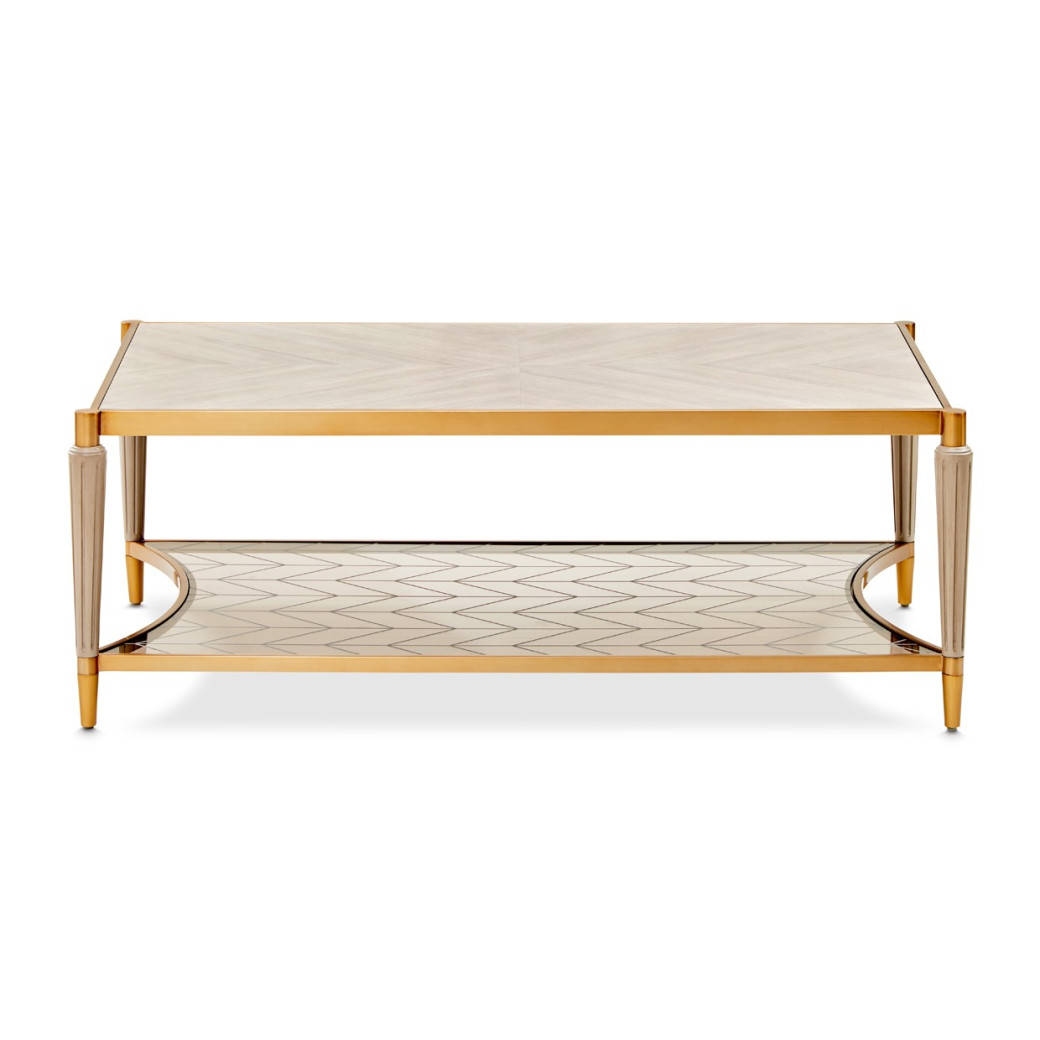St.Charles Rect. Cocktail Table Dove Gray By Michael Amini 9088201-803