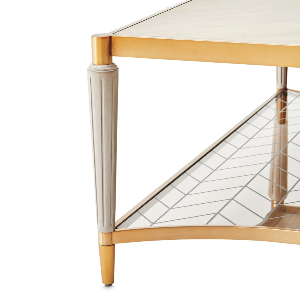 St.Charles Rect. Cocktail Table Dove Gray By Michael Amini 9088201-803