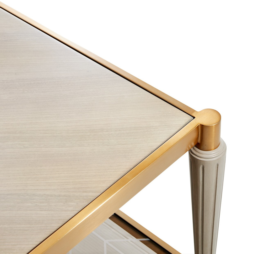 St.Charles Rect. Cocktail Table Dove Gray By Michael Amini 9088201-803