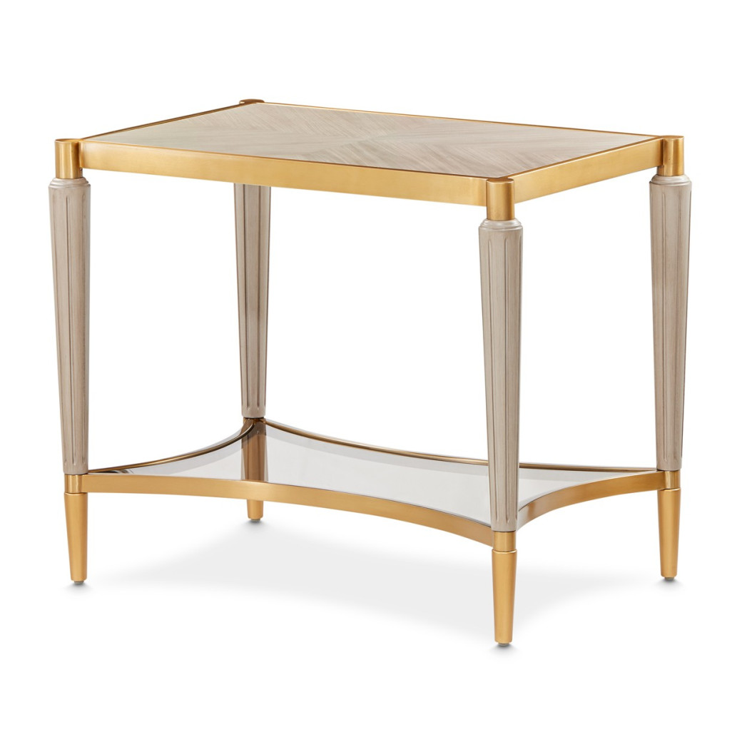 St.Charles End Table Dove Gray By Michael Amini 9088202-803