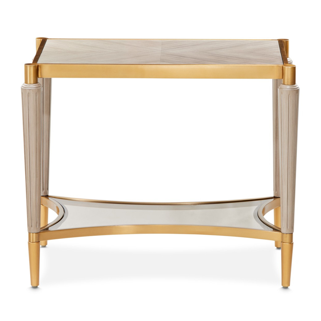 St.Charles End Table Dove Gray By Michael Amini 9088202-803