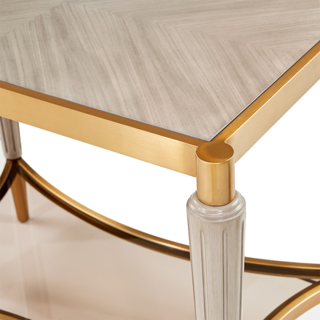 St.Charles End Table Dove Gray By Michael Amini 9088202-803