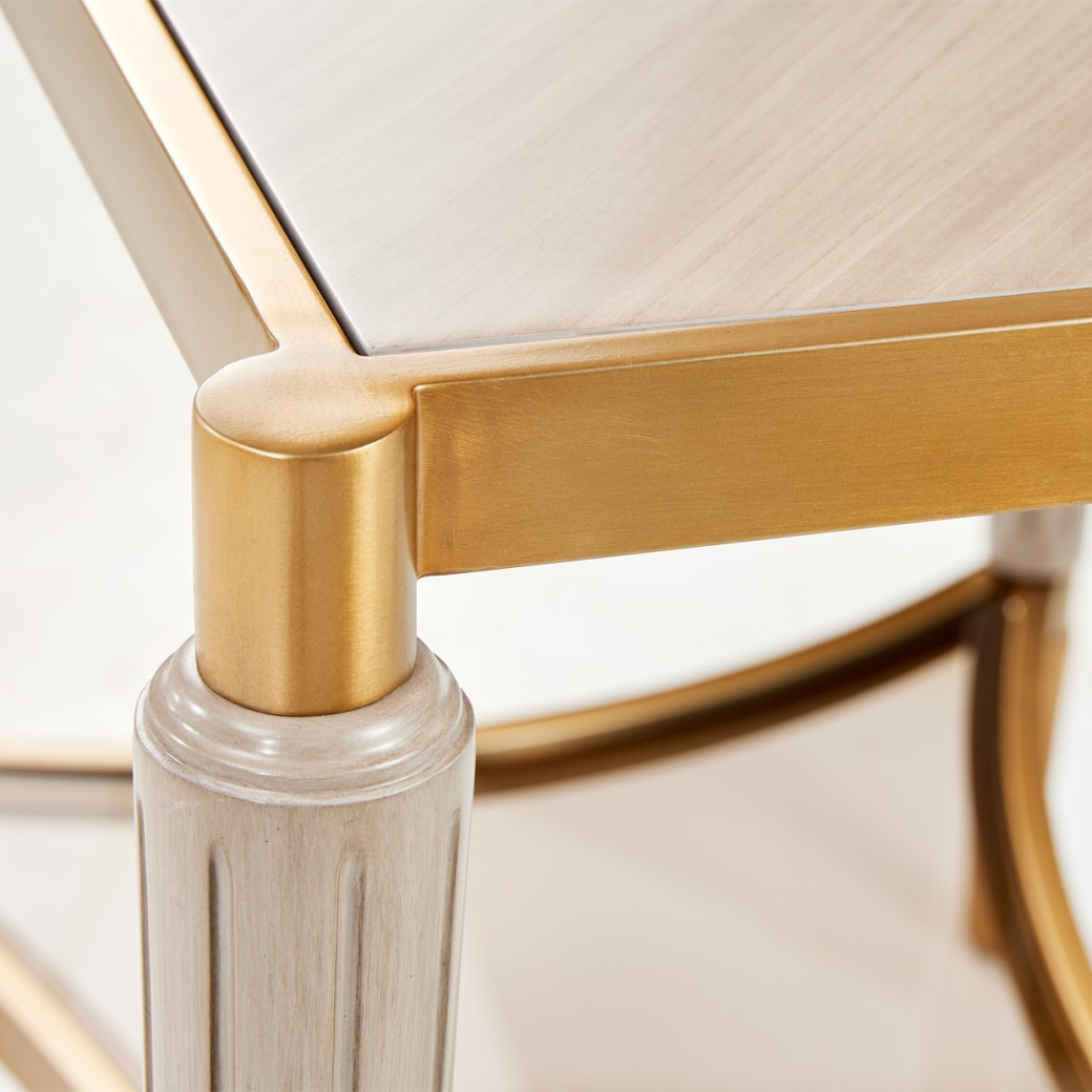St.Charles End Table Dove Gray By Michael Amini 9088202-803