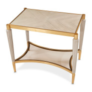 St.Charles End Table Dove Gray By Michael Amini 9088202-803