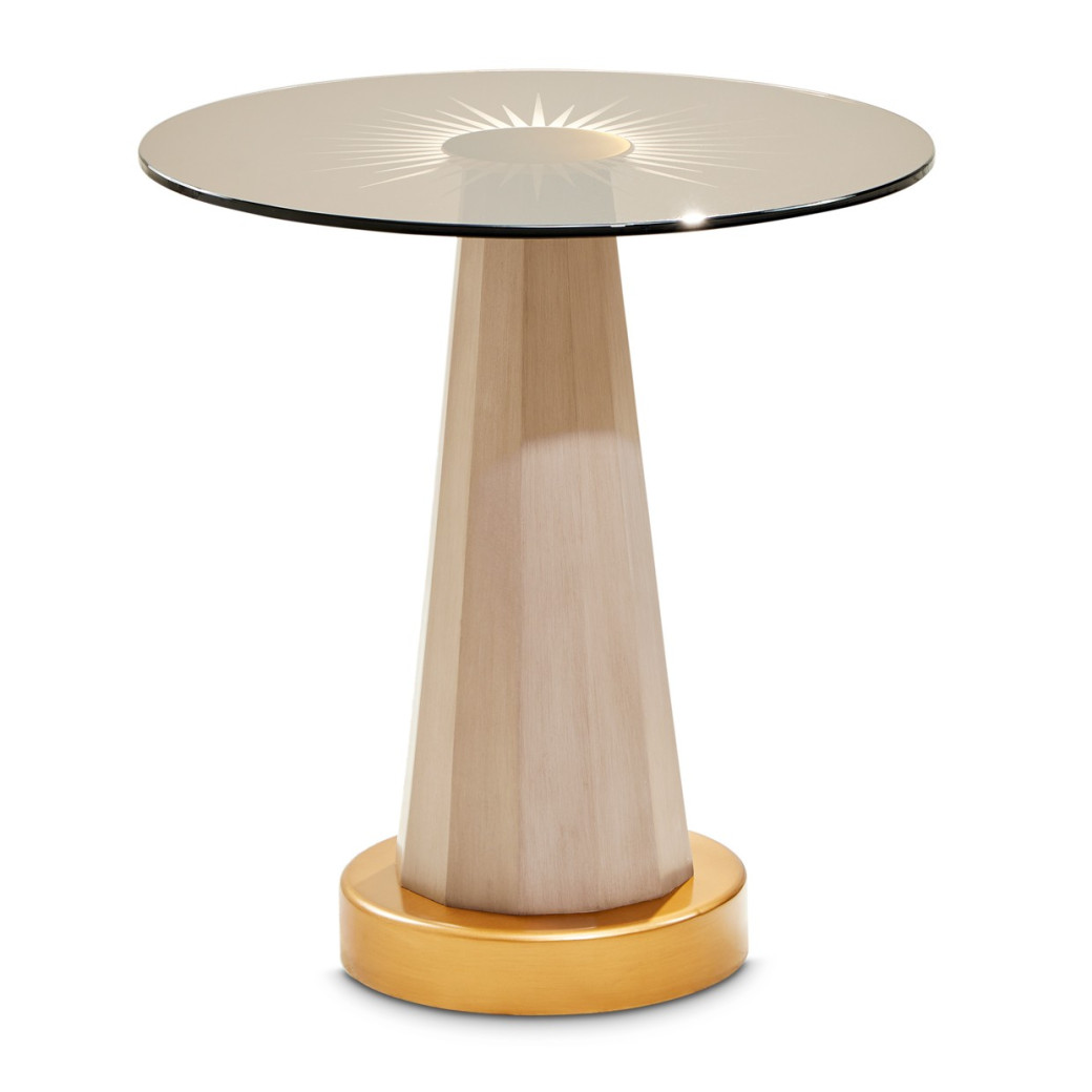 St.Charles Chairside Table Dove Gray by Michael Amini 9088222-803