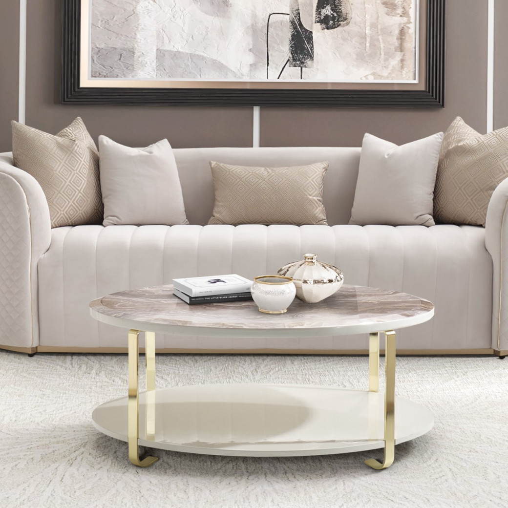 Cocktail Table Gold Ariana Collection By Michael Amini. LFR-ARNA201-806