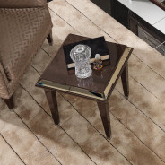 Side Table Glossy Mocha Sand Lousanne Collection by Michael Amini . LFR-LUSN202-414
