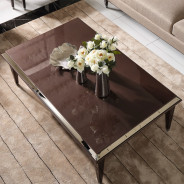 Cocktail Table Glossy Mocha Sand Lousanne Collection By Michael Amini  LFR-LUSN201-414