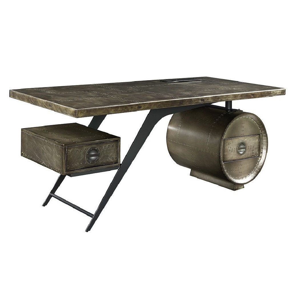 OF02586 Urban Industrial Chic Brancaster Executive Writing Desk W/USB by Acme Furniture
