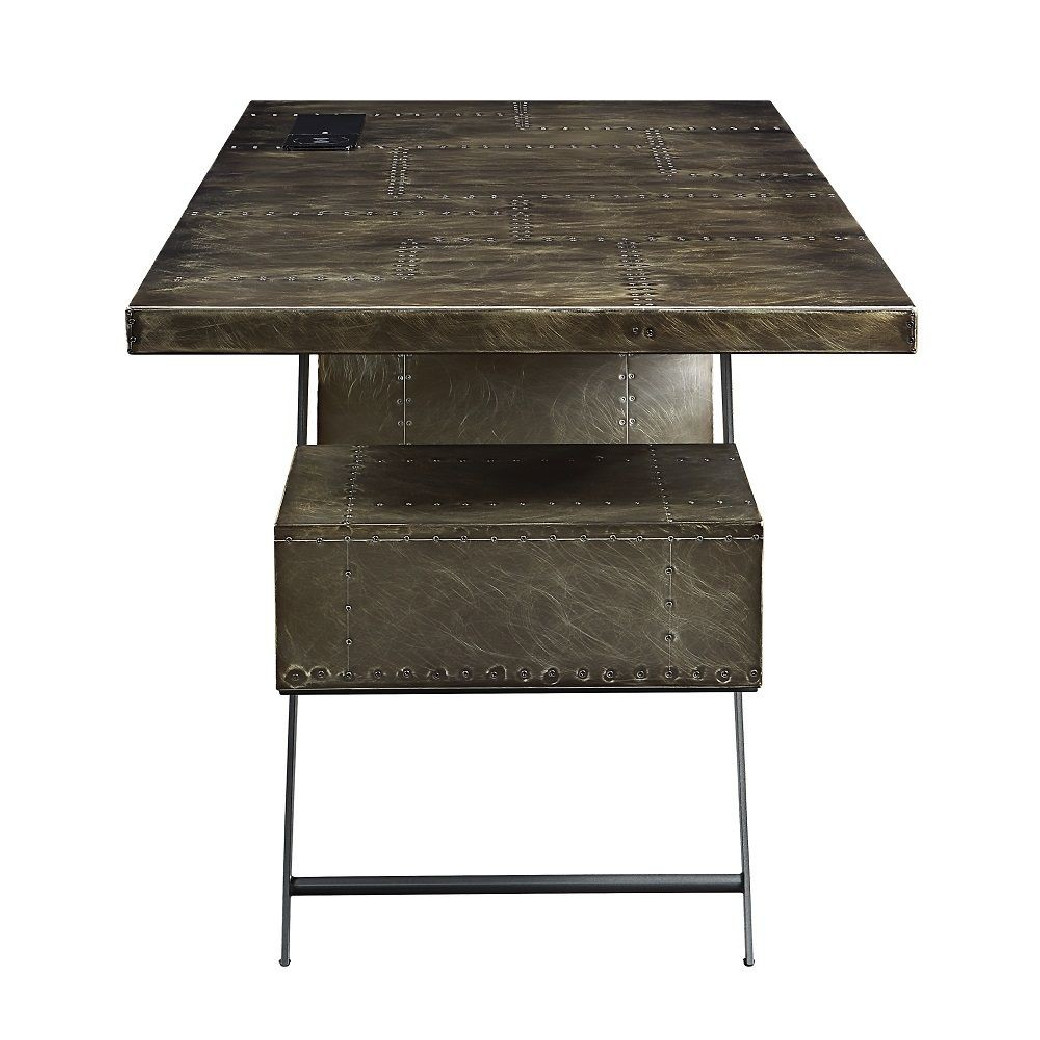 OF02586 Urban Industrial Chic Brancaster Executive Writing Desk W/USB by Acme Furniture