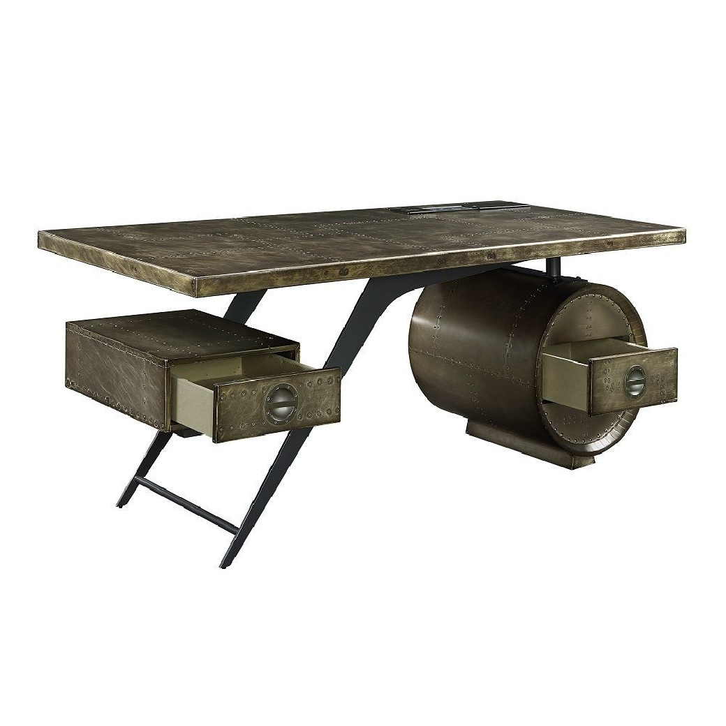 OF02586 Urban Industrial Chic Brancaster Executive Writing Desk W/USB by Acme Furniture
