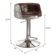 96555 Urban Industrial Chic Adjustable Stool W/Swivel Brancaster Collection by Acme Furniture