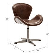 96554 Urban Industrial Chic Adjustable Accent Chair W/Swivel Brancaster Collection by Acme Furniture