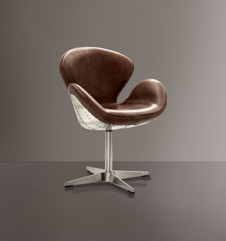 96553 Urban Industrial Chic Adjustable Accent Chair W/Swivel Brancaster Collection by Acme Furniture