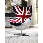 59835 Urban Industrial Chic British Flag Accent Chair W/Swivel Brancaster by Acme Furniture