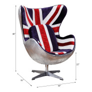 59835 Urban Industrial Chic British Flag Accent Chair W/Swivel Brancaster by Acme Furniture
