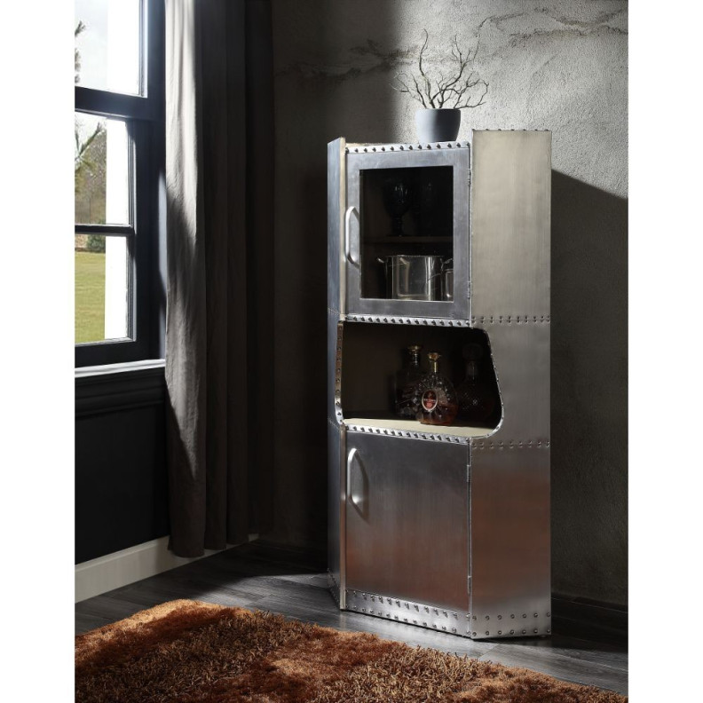 97710  Urban Industrial Chic Corner Cabinet Brancaster Collection by Acme Furniture