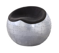 59837 Urban Industrial Chic Antique Ebony Top Grain Ottoman Brancaster by Acme Furniture