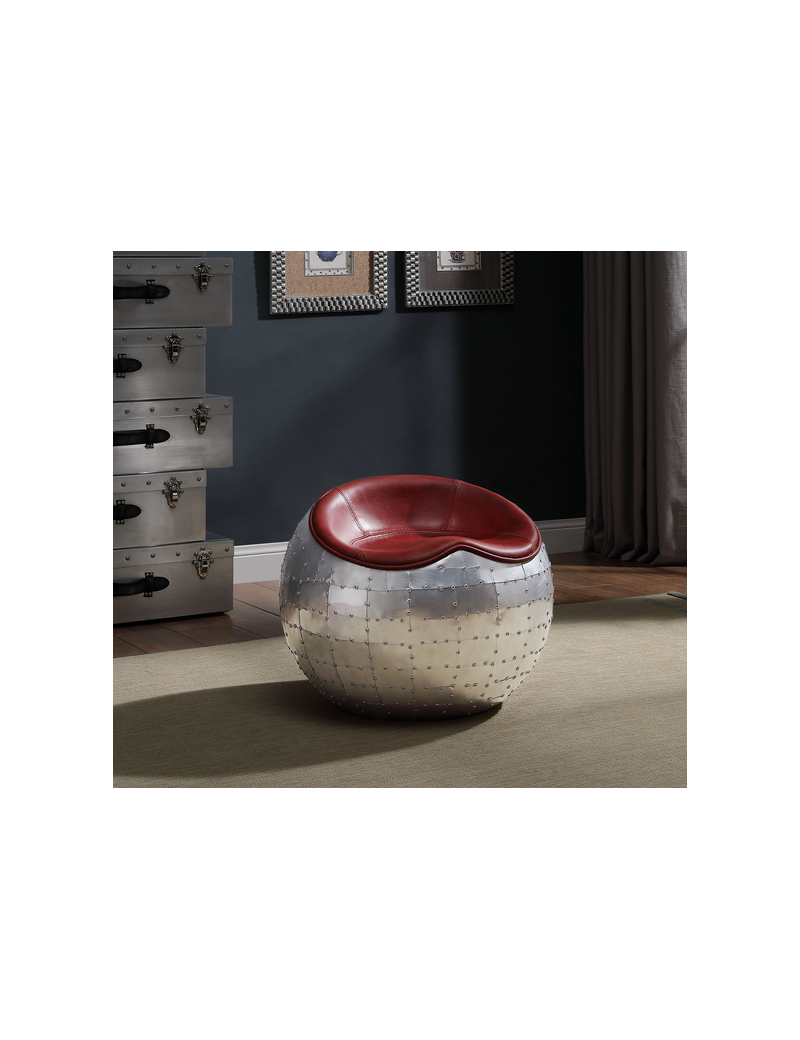 59838 Urban Industrial Chic Antique Red Top Grain Leather Brancaster by Acme Furniture