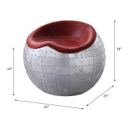 59838 Urban Industrial Chic Antique Red Top Grain Leather Brancaster by Acme Furniture