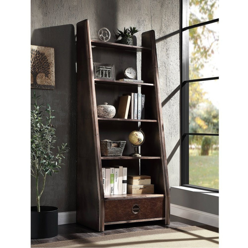 OF02405 Urban Industrial Chic Bookcase Brancaster Collection by Acme Furniture