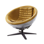 59664 Urban Industrial Chic Tumeric Top Grain Leather Accent Chair Brancaster Collection by Acme Furniture