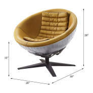 59664 Urban Industrial Chic Tumeric Top Grain Leather Accent Chair Brancaster Collection by Acme Furniture