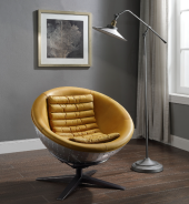 59664 Urban Industrial Chic Tumeric Top Grain Leather Accent Chair Brancaster Collection by Acme Furniture