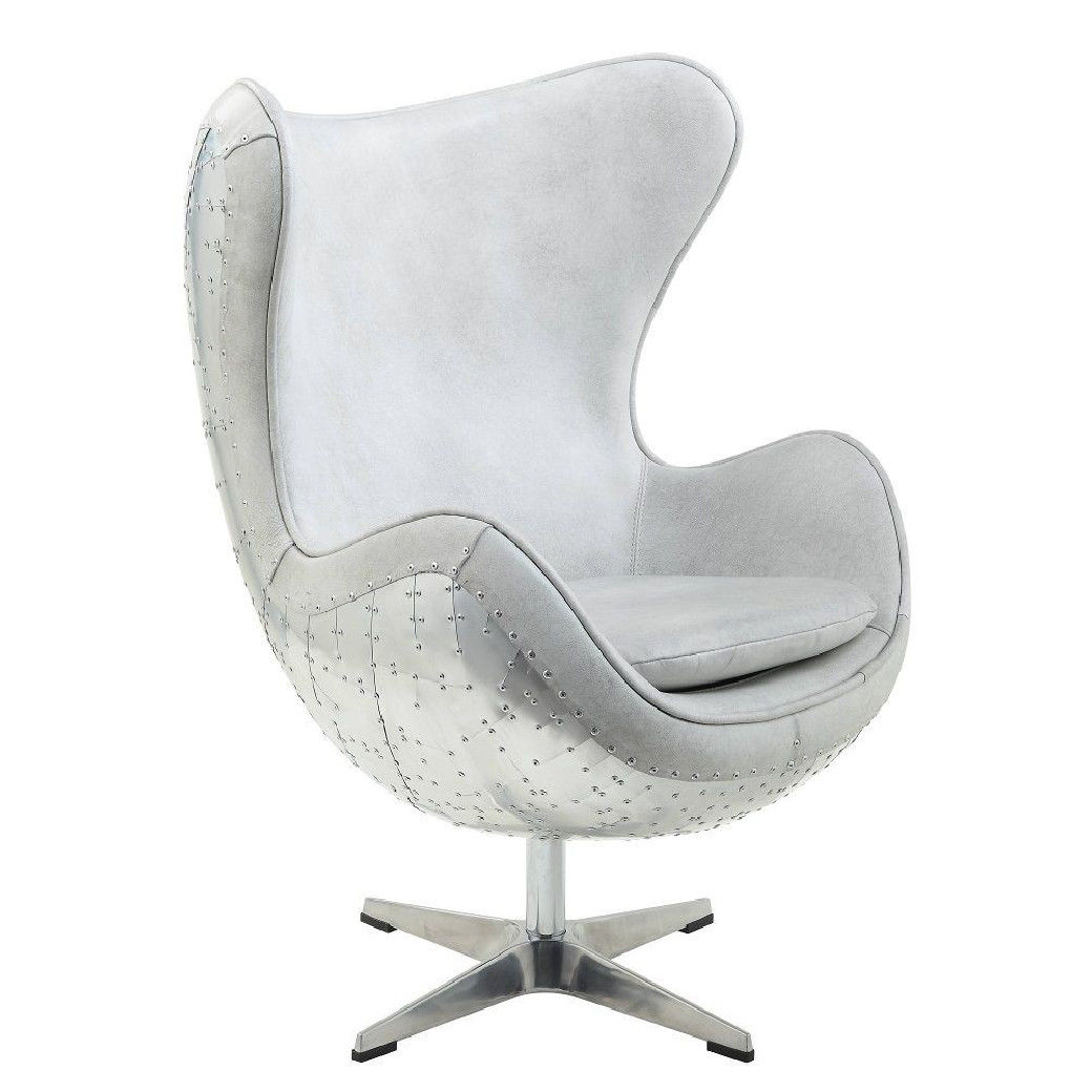 AC01991 Urban Industrial Chic Vintage White Chair Brancaster Collection By Michael Amini