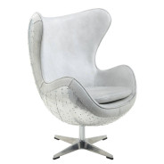 AC01991 Urban Industrial Chic Vintage White Chair Brancaster Collection By Michael Amini