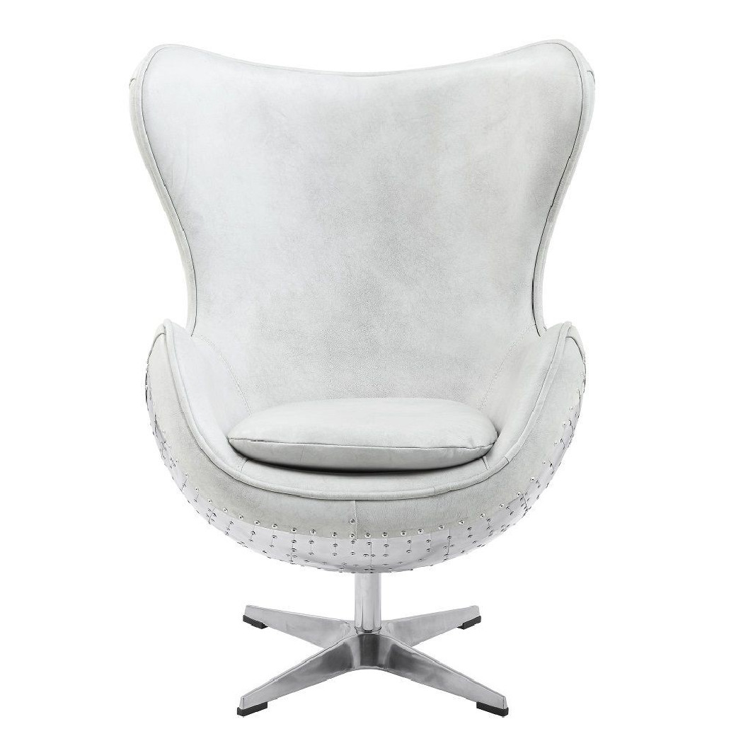 AC01991 Urban Industrial Chic Vintage White Chair Brancaster Collection By Michael Amini
