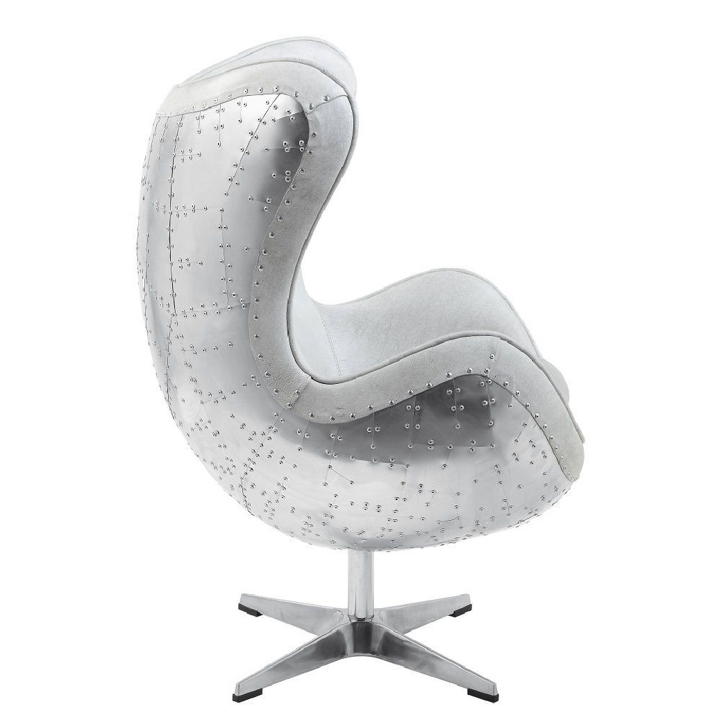 AC01991 Urban Industrial Chic Vintage White Chair Brancaster Collection By Michael Amini