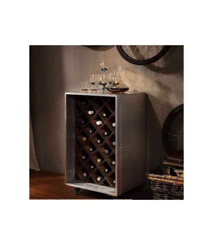70437 Urban Industrial Chic Wine Cabinet Brancaster Collection by Acme Furniture