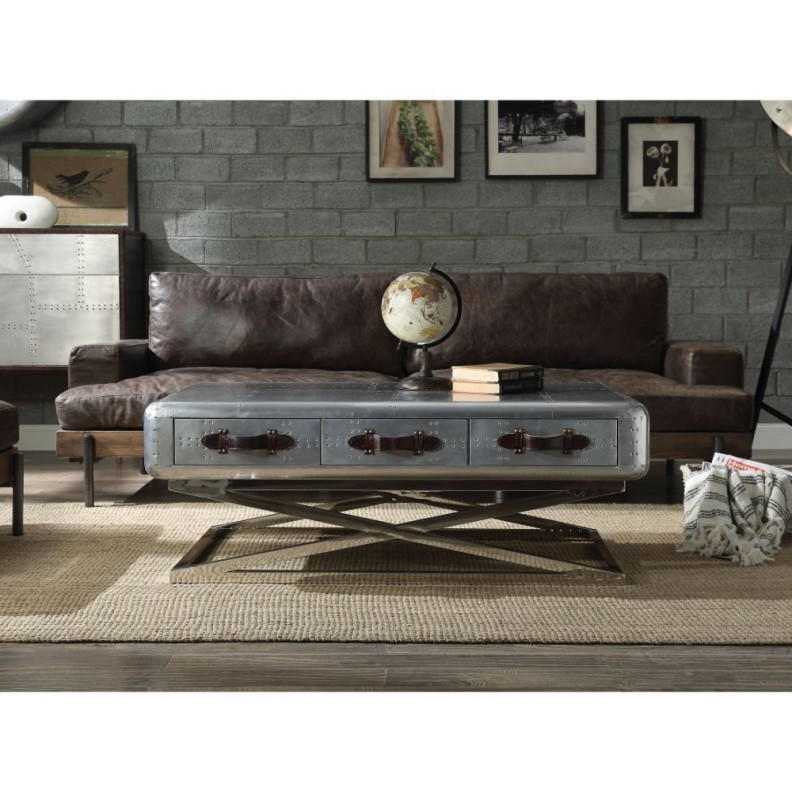 83555 Urban Industrial Chic Coffee Table Brancaster Collection by Acme Furniture