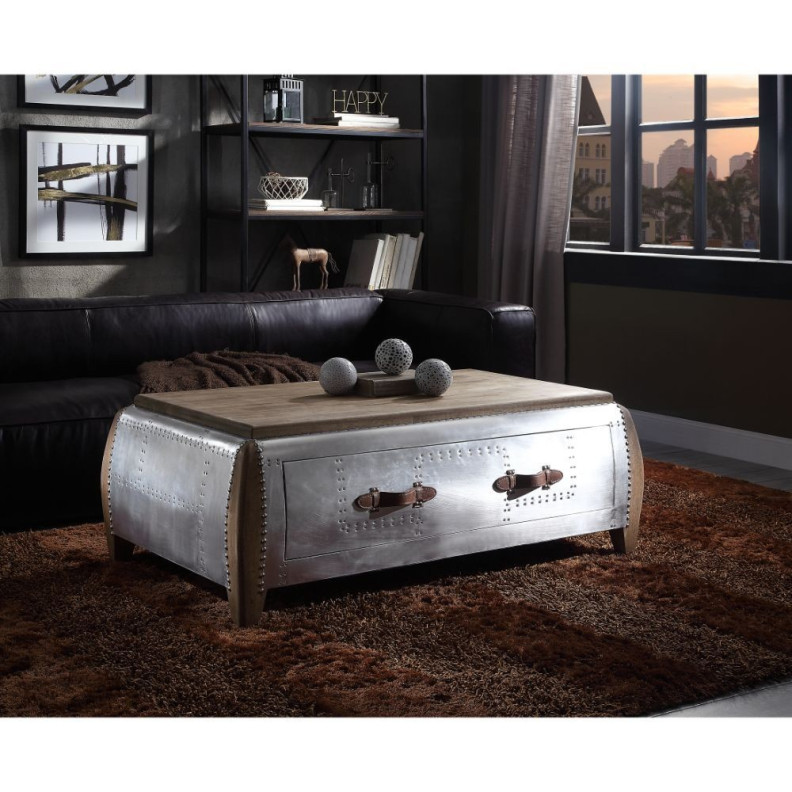 82855 Urban Industrial Chic Coffee Table Brancaster by Acme Furniture