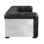 LV02285 Urban Industrial Chic Brancaster Black Top Grain Leather Sofa by Acme Furniture