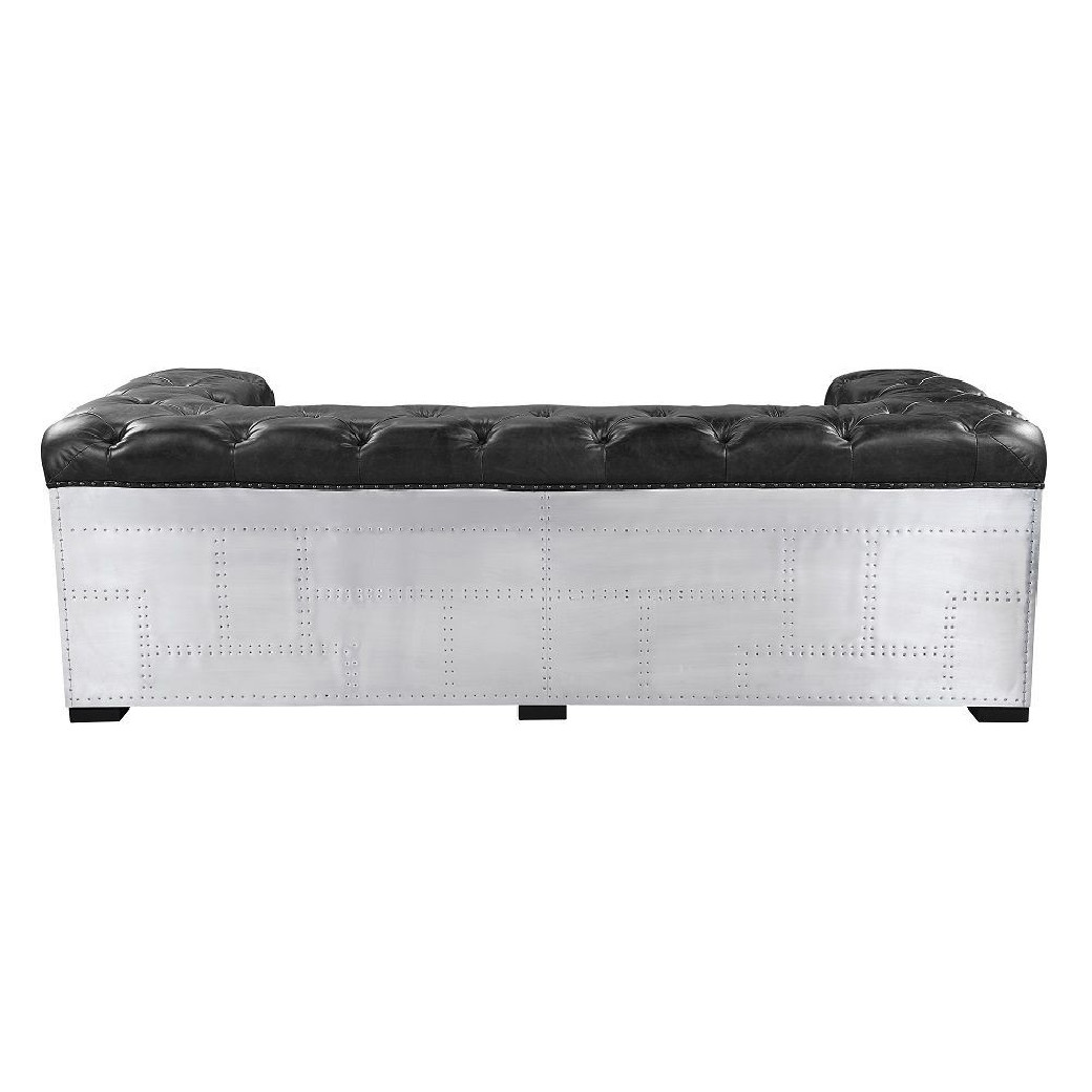 LV02285 Urban Industrial Chic Brancaster Black Top Grain Leather Sofa by Acme Furniture