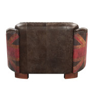 LV01810 Urban Industrial Chic Brancaster Black Top Grain Leather Loveseat by Acme Furniture
