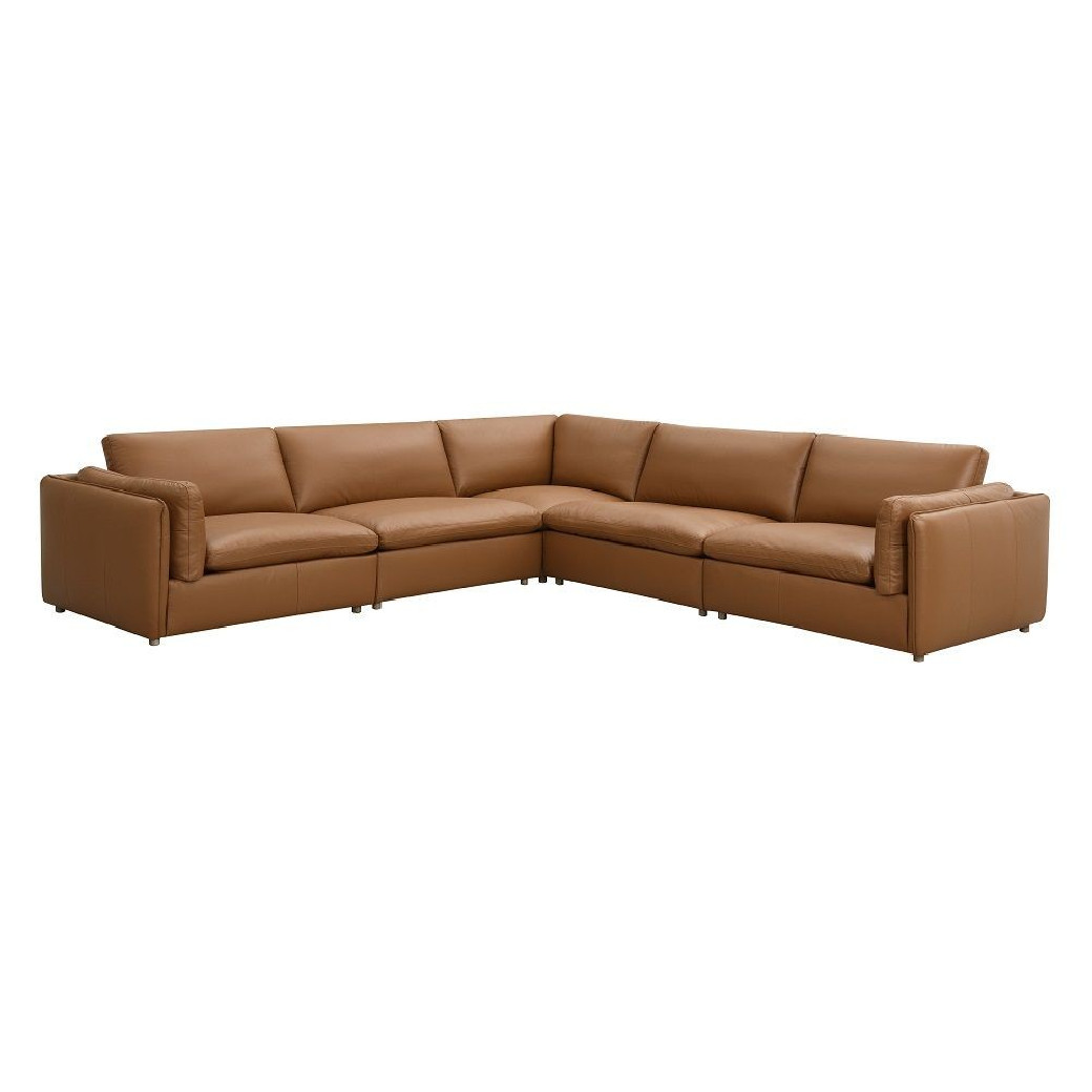 LV03370 Top Grain Brown Leather Brighton Sectional by Acme Furniture