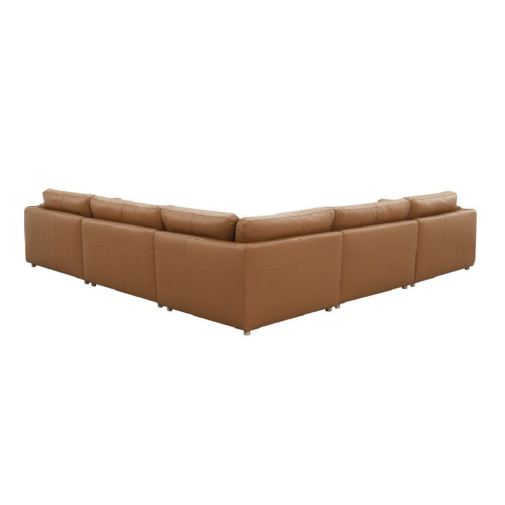LV03370 Top Grain Brown Leather Brighton Sectional by Acme Furniture