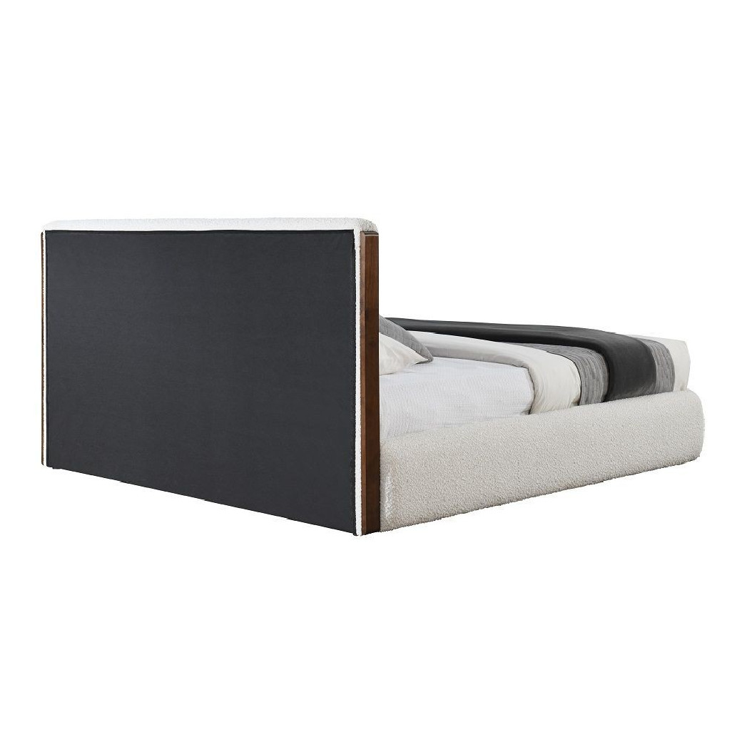 BD02470Q Queen Bed Sandro Collection White Boucle & Walnut Finish by Acme Furniture