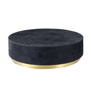 81225 Antique Ebony Top Grain Leather & Gold Ranya Coffee Table By Acme Furniture