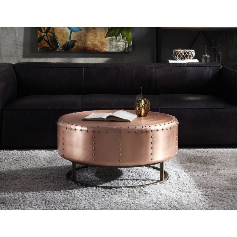 81220 Rose Gold Aluminum, Metal Coffee Raith Table by Acme Furniture
