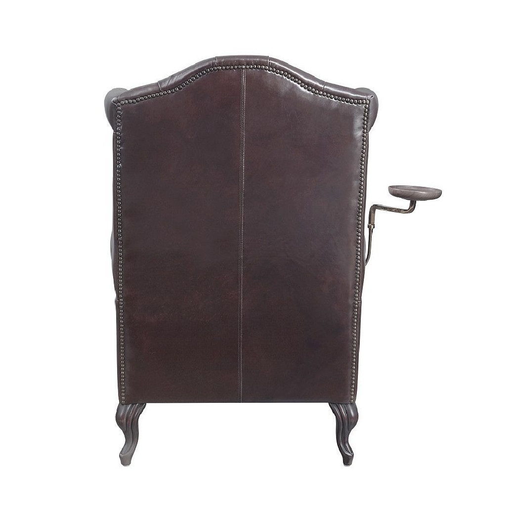 AC02994 Vintage Brown Top Grain Leather Pino Accent Chair by Acme Furniture