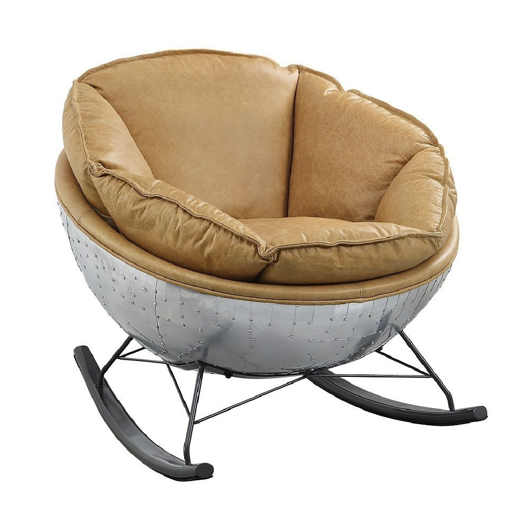 AC02583  Morocco Top Grain Leather Pippin Accent Chair by Acme Furniture