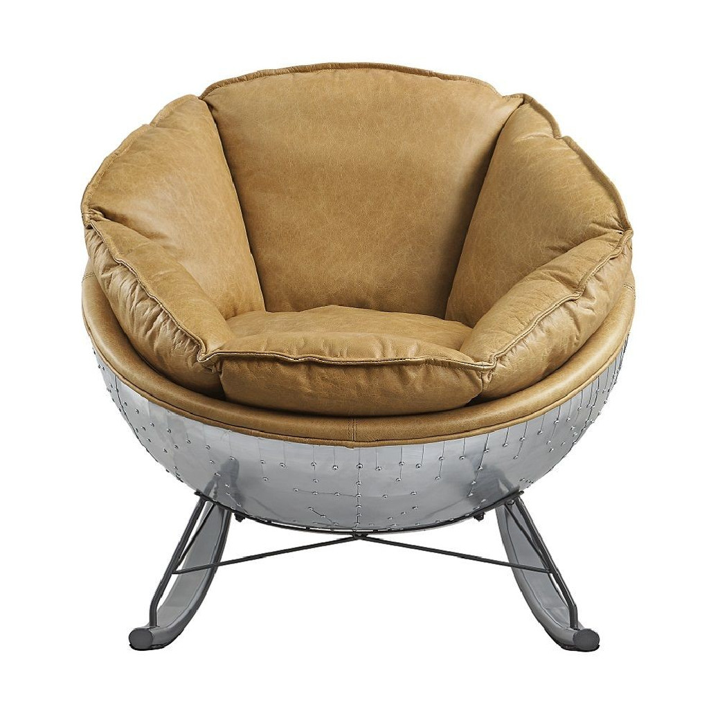 AC02583  Morocco Top Grain Leather Pippin Accent Chair by Acme Furniture