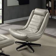 AC02584 Twilight Top Grain Leather Piran Accent Chair W/Swivel by Acme Furniture